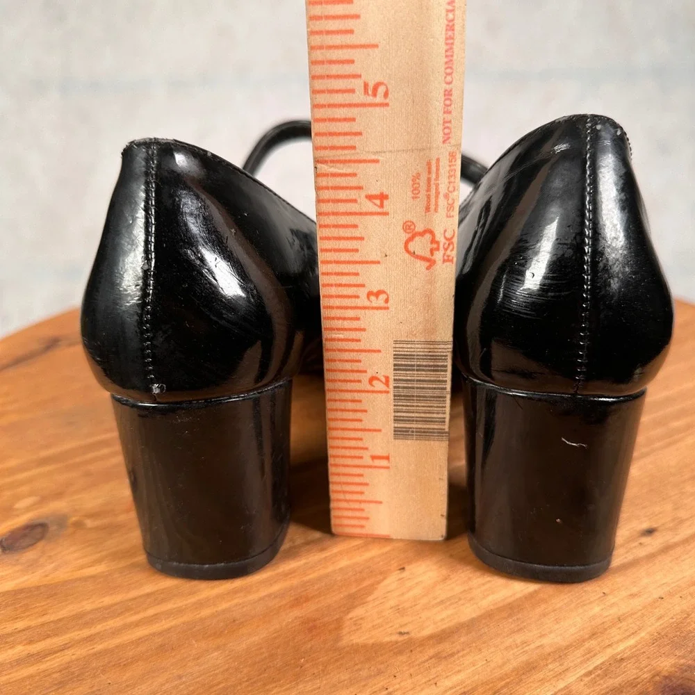 Funtasma Mary Jane Heels Women Size 8 Black Good Patent Block Heel Pump